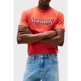 Tommy Jeans Pamuklu Regular Fit Logolu Bisiklet Yaka T Shirt Erkek T Shirt DM0DM22719 Xl0 - Kırmızı