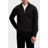 Tommy Jeans Pamuklu Slim Fit Yarım Fermuarlı Dik Yaka Kazak Erkek Kazak DM0DM21654 Bds - Siyah - 2XL
