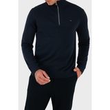 Tommy Jeans Pamuklu Slim Fit Yarım Fermuarlı Dik Yaka Kazak Erkek Kazak DM0DM21654 C1G - Lacivert - 2XL