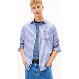 Tommy Jeans Regular Fit Mavi Çizgili Erkek Gömlek DM0DM22406C5X Mavi Gömlek