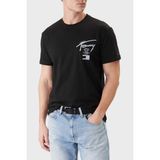 Tommy Jeans Sırt Baskılı Pamuklu Regular Fit Bisiklet Yaka T Shirt Erkek T Shirt DM0DM22553 Bds - Siyah