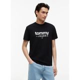 Tommy Jeans Siyah Erkek Slim Fit Logo Baskılı T-Shirt DM0DM23376BDS Tjm Slım Graphıc Tee