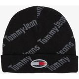 Tommy Jeans Skater Boy S Beanie Print Erkek Siyah Bere