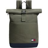 Tommy Jeans tjm ess daily rolltop backpack Erkek Sırt Çantası Pewter Green Orta