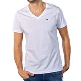 Tommy Jeans TJM ORIGINAL JERSEY V NECK TEE Erkek T-shirt CLASSIC WHITE XXL