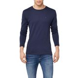 Tommy Jeans TJM ORIGINAL RIB LONGSLEEVE TEE Erkek T-shirt BLACK IRIS M