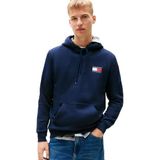 Tommy Jeans TJM REG ESSENTIAL FLAG HOOD EXT Erkek Sweatshirt Dark Blue XL