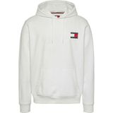 Tommy Jeans TJM REG ESSENTIAL FLAG HOOD EXT Erkek Sweatshirt White M