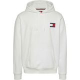 Tommy Jeans TJM REG ESSENTIAL FLAG HOOD EXT Erkek Sweatshirt White XXL