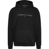 Tommy Jeans TJM REG LINEAR LOGO HOODIE EXT Erkek Sweatshirt Black L