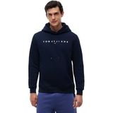 Tommy Jeans TJM REG LINEAR LOGO HOODIE EXT Erkek Sweatshirt Dark Blue XL