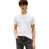 Tommy Jeans TJM REG LINEAR LOGO TEE EXT Erkek T-shirt Silver Grey M