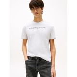 Tommy Jeans TJM REG LINEAR LOGO TEE EXT Erkek T-shirt Silver Grey XL