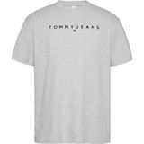 Tommy Jeans TJM REG LINEAR LOGO TEE EXT Erkek T-shirt Silver Grey XXL