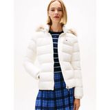 Tommy Jeans Tjw Basic Kapüşonlu Kuş Tüyü Kadın Beyaz Ceket DW0DW18312YBL
