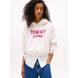 Tommy Jeans Tjw Kutu Kesim Kısa Kolej Stili Kadın Kazak DW0DW21598YBH - Beyaz - XS