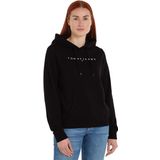 Tommy Jeans Tjw Reg Linear Hoodie Kadın Sweatshirt, Siyah, Xs