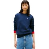 Tommy Jeans TJW REG S FLAG CREW Kadın Sweatshirt Dark Night Navy L