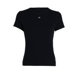 Tommy Jeans TJW SLIM ESSENTIAL RIB SS Kadın T-shirt Black L