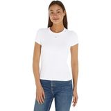 Tommy Jeans TJW SLIM ESSENTIAL RIB SS Kadın T-shirt White L