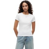 Tommy Jeans TJW SLIM ESSENTIAL RIB SS Kadın T-shirt White M