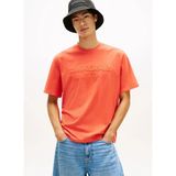 Tommy Jeans Turuncu Erkek Regular Fit Baskılı T-Shirt DM0DM22545XM2 Kırmızı T-Shirt