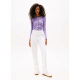 Tommy Jeans Yüksek Bel Düz Paça Slim Straight Denim Pantolon, 26, 5003298129, Beyaz, Kadın