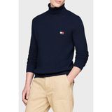Tommy Jeans Yünlü Slim Fit Balıkçı Yaka Kazak Erkek Kazak DM0DM19434 C1G - Lacivert - XL
