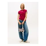 Tommy Jeans Yuvarlak Yaka Baskılı Bordo Kadın T-Shirt TJW REG ESSENTIAL LOGO 2 TEE EXT