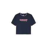 Tommy Jeans Yuvarlak Yaka Baskılı Lacivert Kadın T-Shirt TJW BXY TOMMY APPLIQUE SS TEE