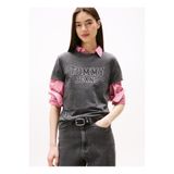 Tommy Jeans Yuvarlak Yaka Baskılı Siyah Kadın T-Shirt DW0DW21966BDS