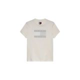 Tommy Jeans Yuvarlak Yaka Desenli Beyaz Kadın T-Shirt TJW REG TJ FLAG SS TEE