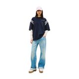Tommy Jeans Yuvarlak Yaka Düz T-Shirt, L, 5003345061, Lacivert, Kadın