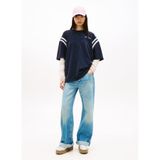 Tommy Jeans Yuvarlak Yaka Düz T-Shirt, M, 5003345061, Lacivert, Kadın