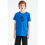 Tommy Life 11115 Saks Nakış Işleme Detaylı O Yaka Standart Kalıp Erkek Çocuk T-Shirt