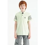 Tommy Life 11118 Su Yeşili Ön Yazı Nakışlı O Yaka Standart Kalıp Erkek Çocuk T-Shirt