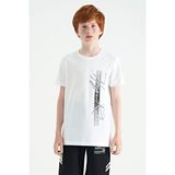 Tommy Life 11119 Beyaz Yazı Baskılı O Yaka Standart Kalıp Erkek Çocuk T-Shirt