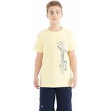 Tommy Life 11119 Sarı Yazı Baskılı O Yaka Standart Kalıp Erkek Çocuk T-Shirt
