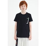 Tommy Life 11120 Lacivert Cep Detaylı O Yaka Standart Kalıp Erkek Çocuk T-Shirt