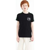 Tommy Life 11121 Siyah Omuz Baskı Detaylı Standart Kalıp O Yaka Erkek Çocuk T-Shirt