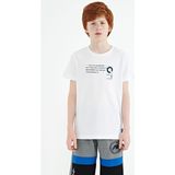 Tommy Life 11145 Beyaz Baskı Detaylı O Yaka Standart Kalıp Erkek Çocuk T-Shirt