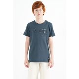 Tommy Life 11145 Orman Yeşili Baskı Detaylı O Yaka Standart Kalıp Erkek Çocuk T-Shirt