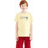Tommy Life 11145 Sarı Baskı Detaylı O Yaka Standart Kalıp Erkek Çocuk T-Shirt