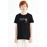 Tommy Life 11145 Siyah Baskı Detaylı O Yaka Standart Kalıp Erkek Çocuk T-Shirt