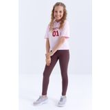 Tommy Life 75047 Yüksek Bel Dar Paça Kahverengi Kız Çocuk Tayt