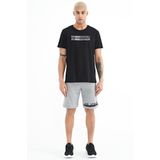 Tommy Life 81241 Gri Melanj Baskı Detaylı Bağcıklı Standart Kalıp Erkek Şort