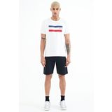 Tommy Life 81243 Lacivert Fermuar Cepli Baskılı Standart Kalıp Erkek Şort
