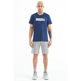 Tommy Life 81245 Gri Melanj Yan Baskılı Bağcıklı Standart Kalıp Erkek Şort