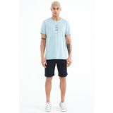 Tommy Life 81245 Lacivert Yan Baskılı Bağcıklı Standart Kalıp Erkek Şort