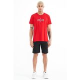 Tommy Life 81245 Siyah Yan Baskılı Bağcıklı Standart Kalıp Erkek Şort